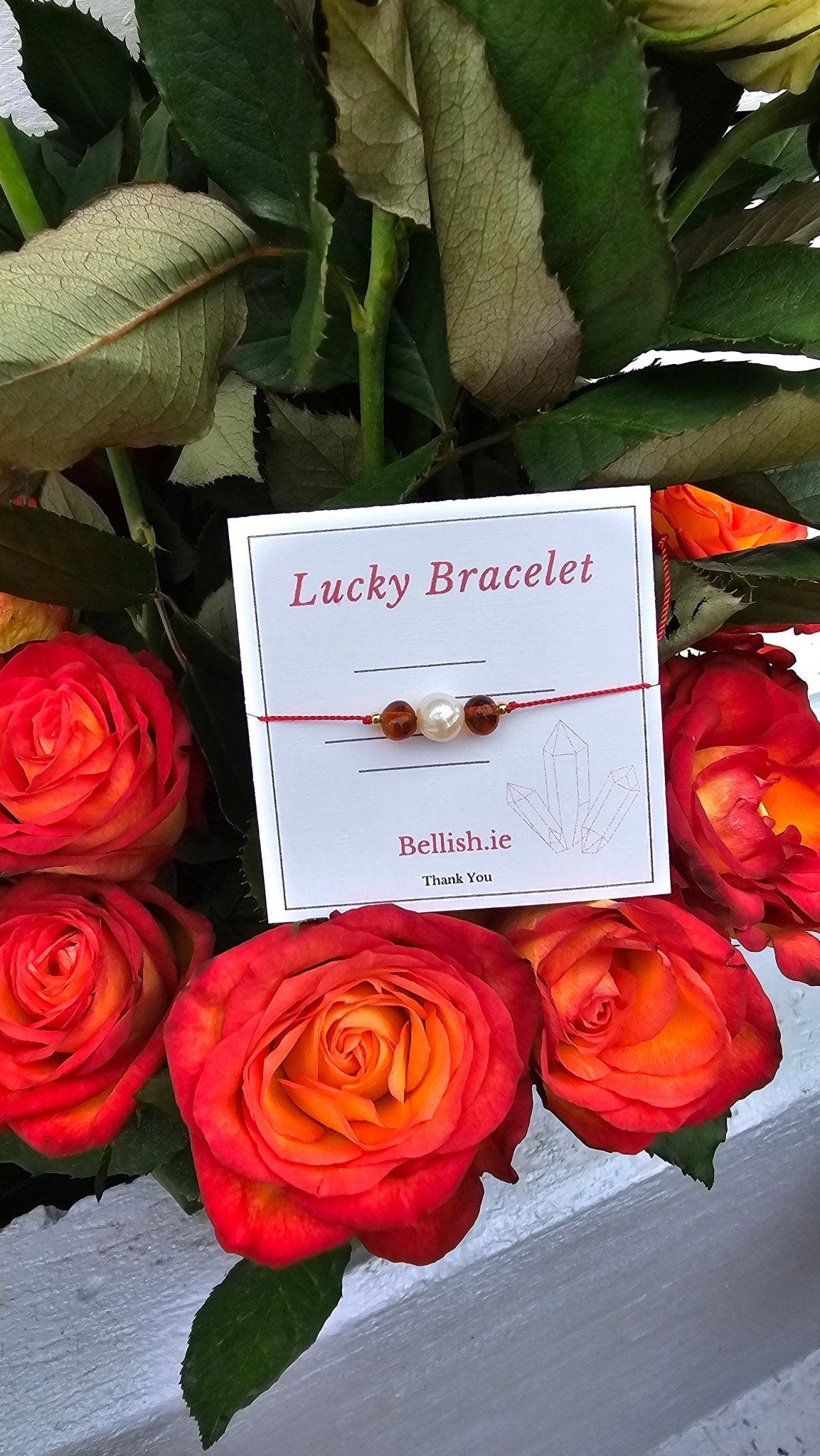 Amber and Pearl Red Cord Bracelet - BellishAmber and Pearl Red Cord Bracelet