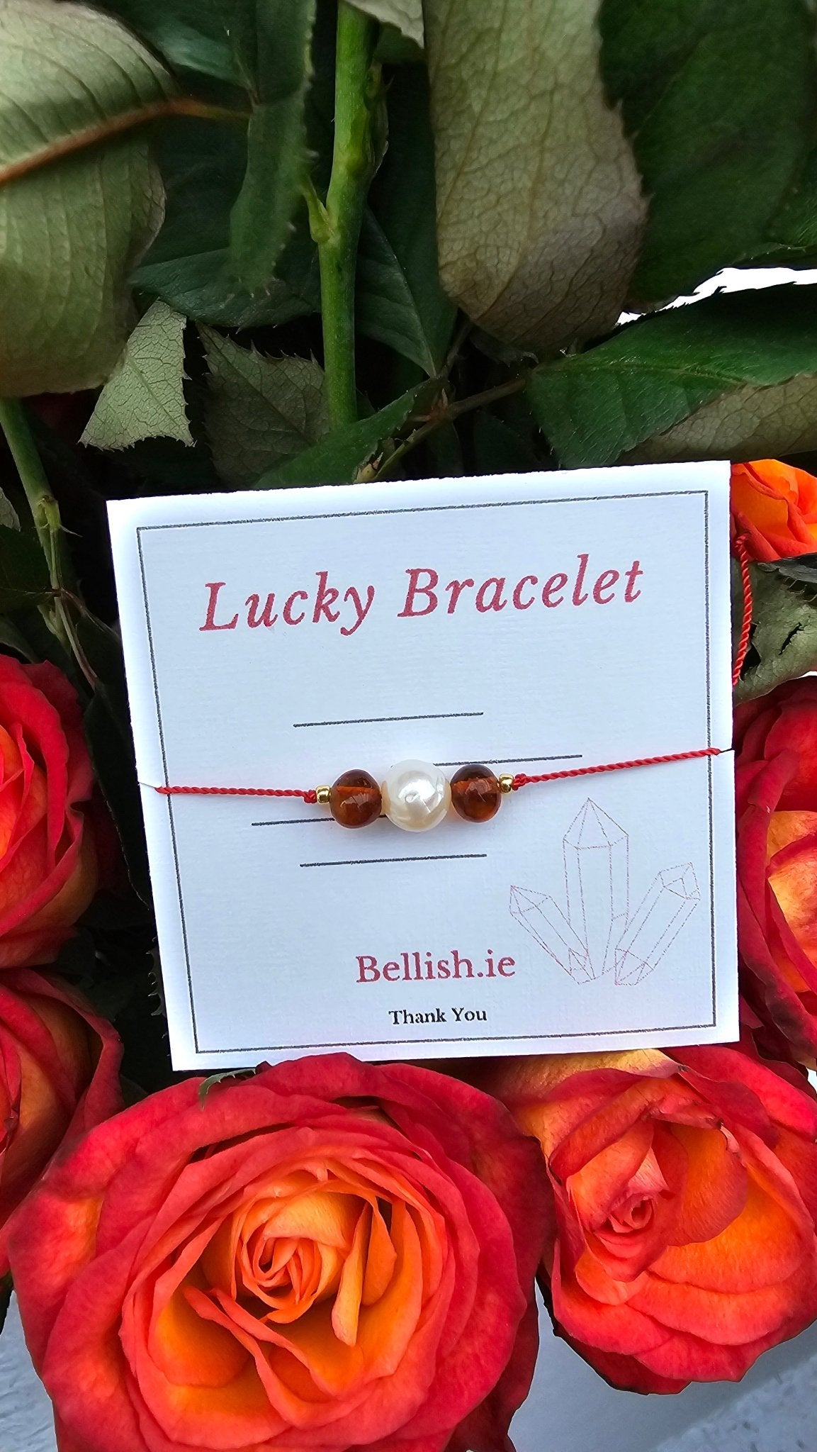 Amber and Pearl Red Cord Bracelet - BellishAmber and Pearl Red Cord Bracelet