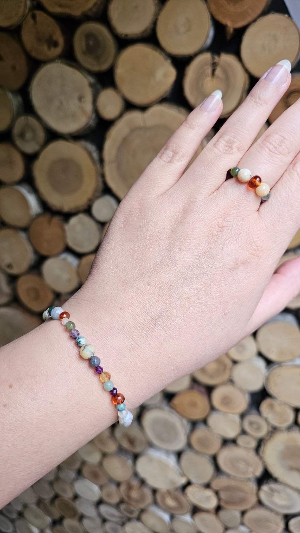 Autumn Gemstone Vibes – limited edition set of 3 Necklace - Bracelet - Elastic Ring - BellishAutumn Gemstone Vibes – limited edition set of 3 Necklace - Bracelet - Elastic Ring