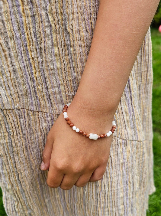 Balance Moon – Calming Moonstone & Sandstone Bracelet - BellishBalance Moon – Calming Moonstone & Sandstone Bracelet