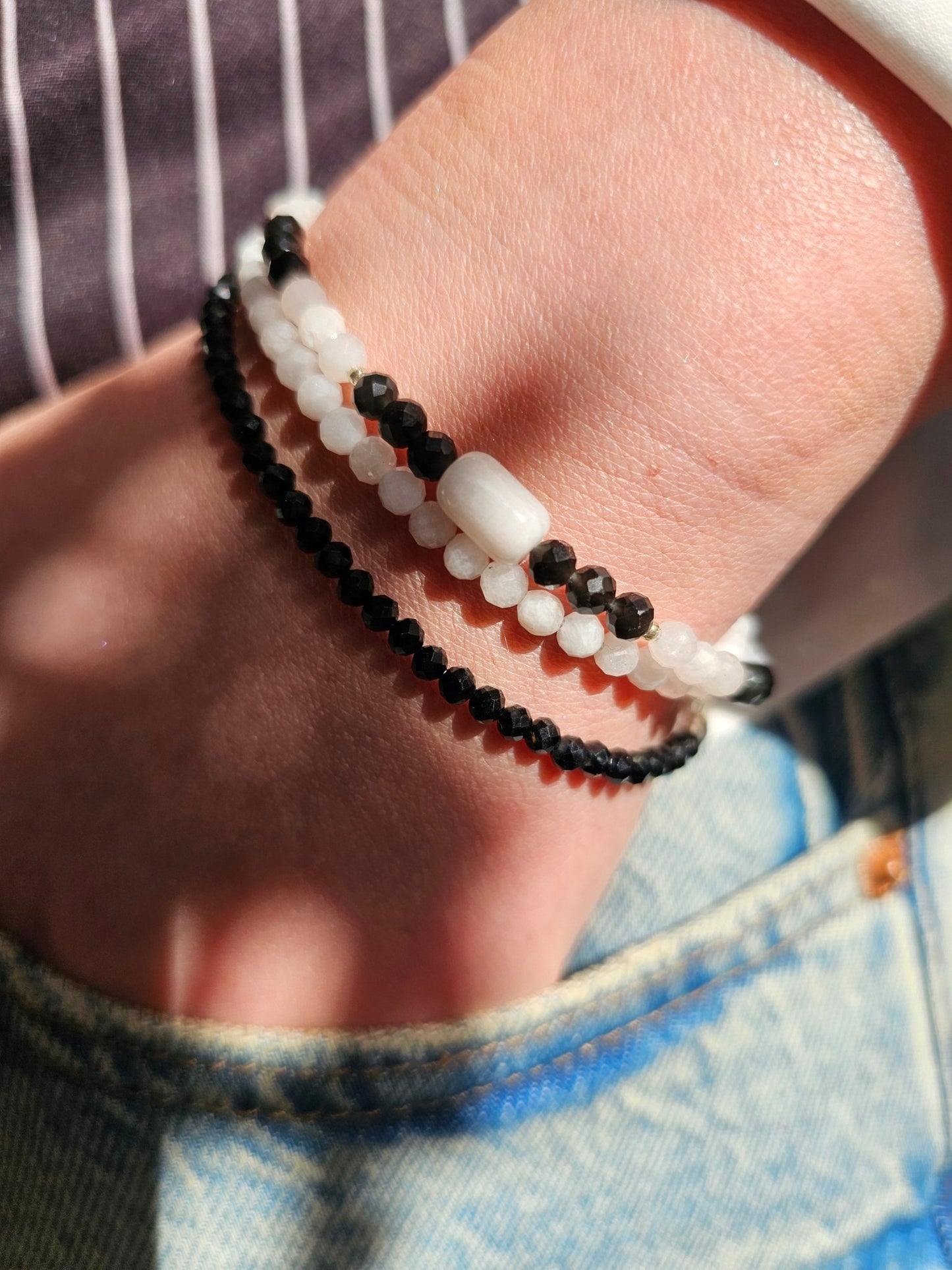 Black Tourmaline Bracelet 3mm - BellishBlack Tourmaline Bracelet 3mm