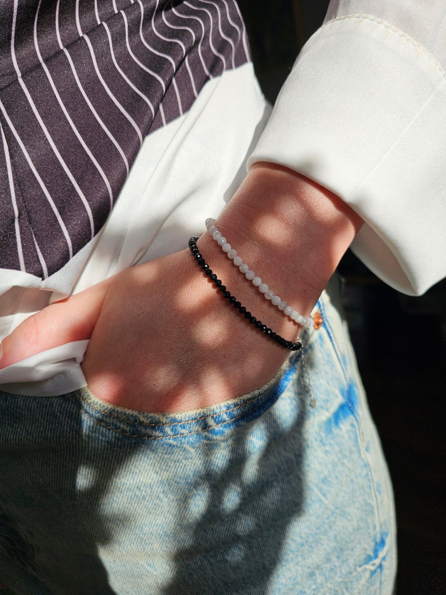 Black Tourmaline Bracelet 3mm - BellishBlack Tourmaline Bracelet 3mm