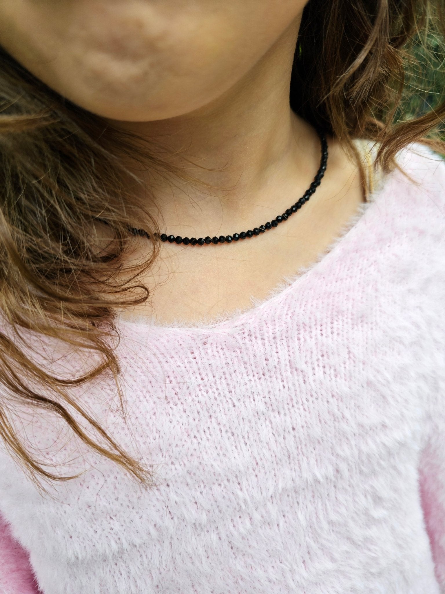 Black Tourmaline Choker 3mm - BellishBlack Tourmaline Choker 3mm