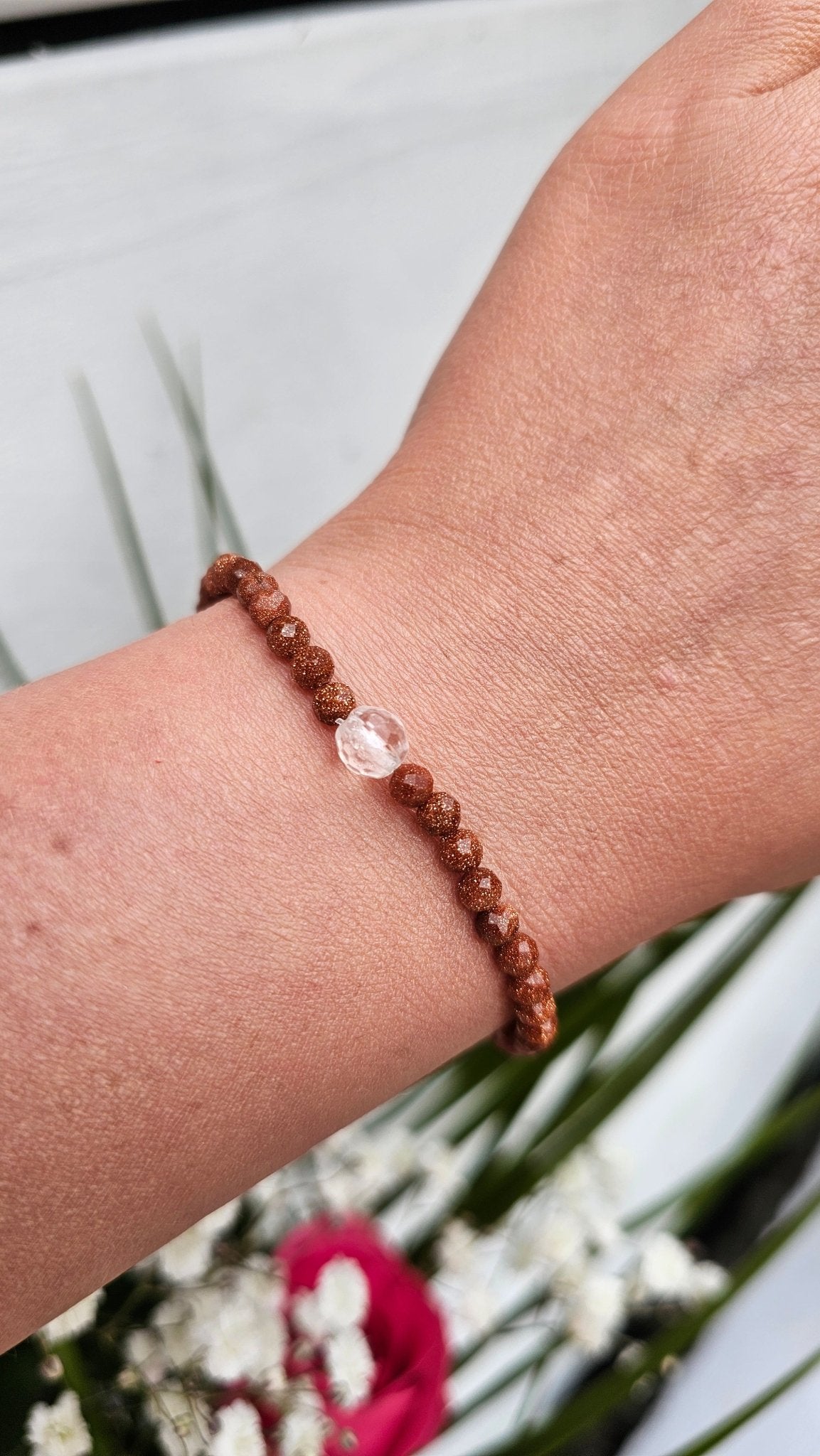 Crystal Horizon - Clear Quartz & Sandstone Bracelet ( Stretch Cord ) - BellishCrystal Horizon - Clear Quartz & Sandstone Bracelet ( Stretch Cord )