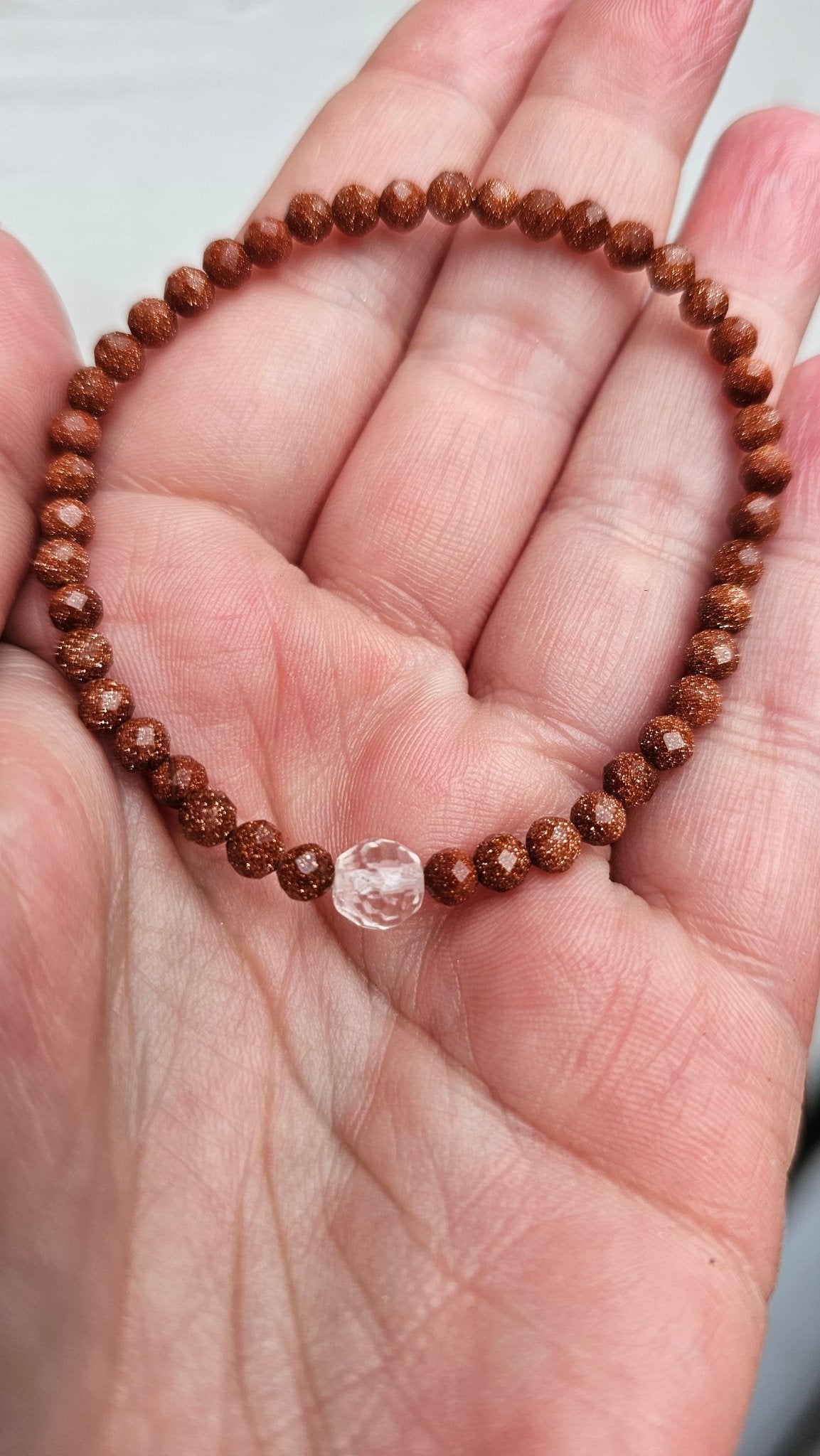 Crystal Horizon - Clear Quartz & Sandstone Bracelet ( Stretch Cord ) - BellishCrystal Horizon - Clear Quartz & Sandstone Bracelet ( Stretch Cord )