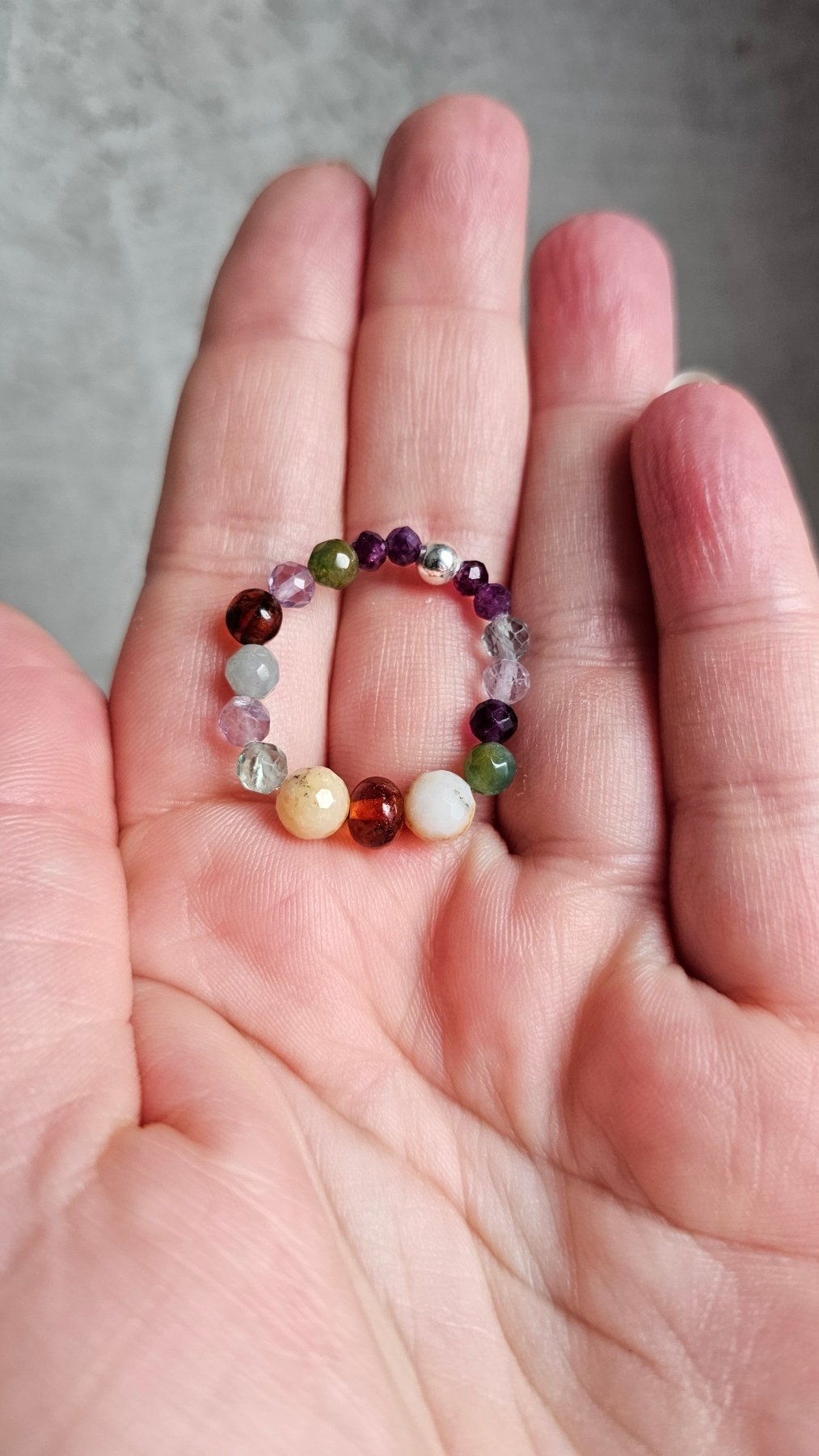 Elastic Gemstone Ring – Autumn Tones - BellishElastic Gemstone Ring – Autumn Tones