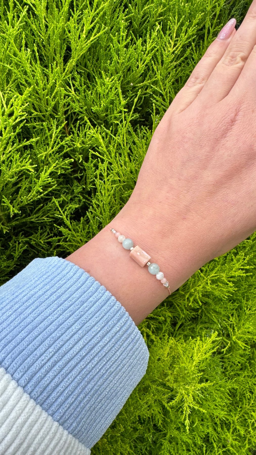 Fertility & Pregnancy Bracelet – Moonstone, Pink Opal & Aquamarine - BellishFertility & Pregnancy Bracelet – Moonstone, Pink Opal & Aquamarine