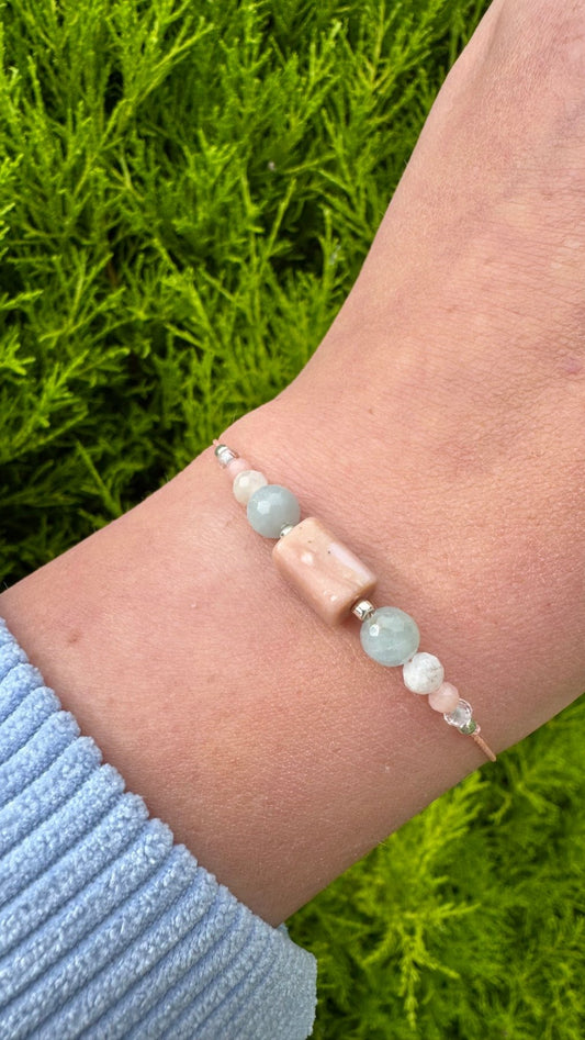 Fertility & Pregnancy Bracelet – Moonstone, Pink Opal & Aquamarine - BellishFertility & Pregnancy Bracelet – Moonstone, Pink Opal & Aquamarine
