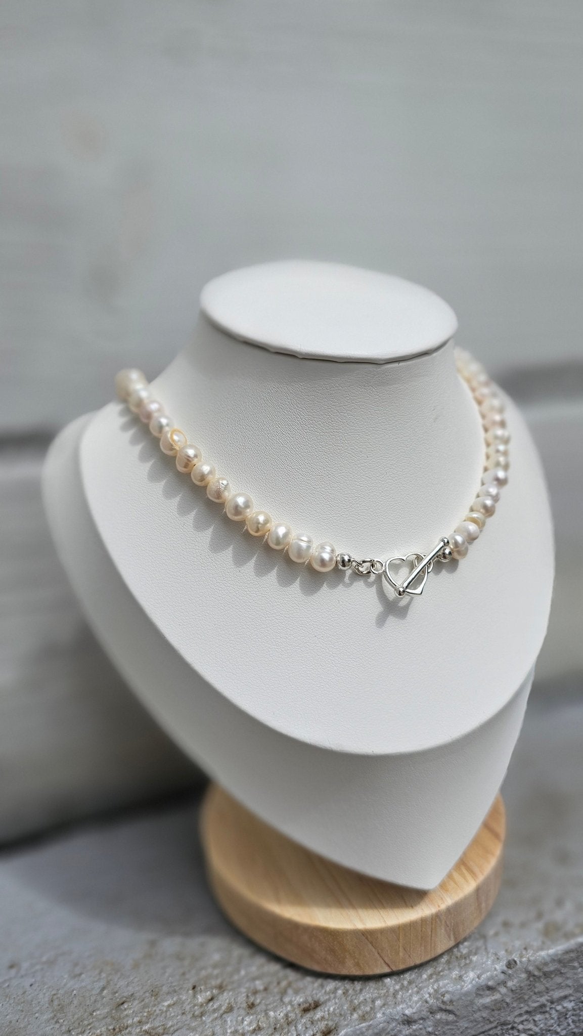 Handmade Freshwater Pearl and Sterling Silver 925 Choker Neckless 5/6mm - BellishHandmade Freshwater Pearl and Sterling Silver 925 Choker Neckless 5/6mm