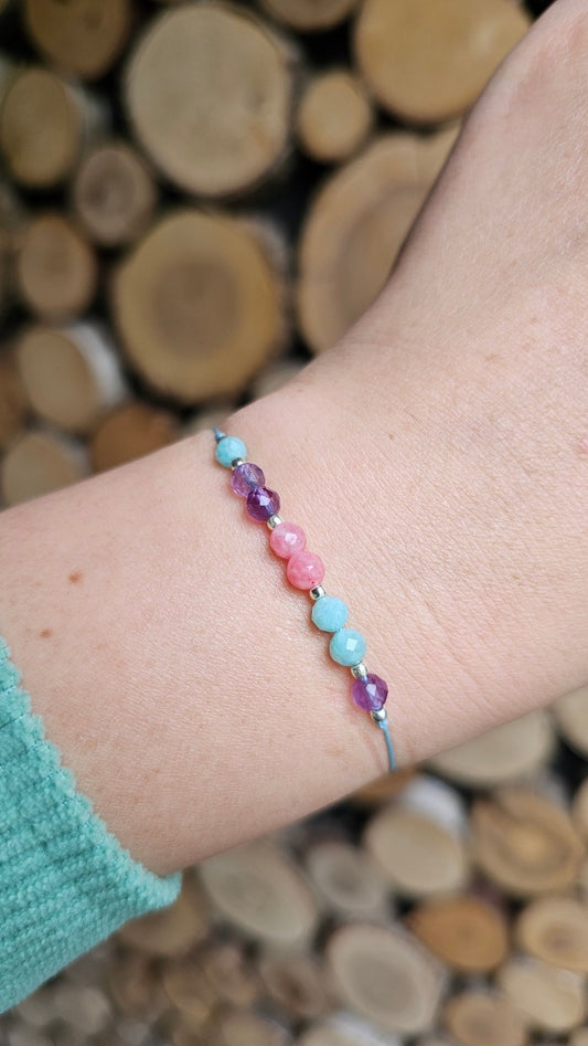 Harmony Glow Bracelet - Amazonite - Amethyst - Pink Chalcedony - BellishHarmony Glow Bracelet - Amazonite - Amethyst - Pink Chalcedony