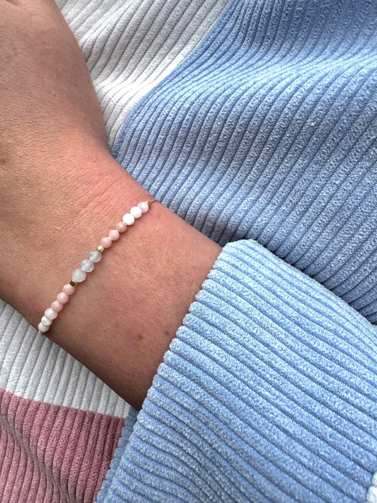 Love Yourself First Bracelet – Moonstone, Pink Opal & Aquamarine for Self - Love & Inner Peace - BellishLove Yourself First Bracelet – Moonstone, Pink Opal & Aquamarine for Self - Love & Inner Peace