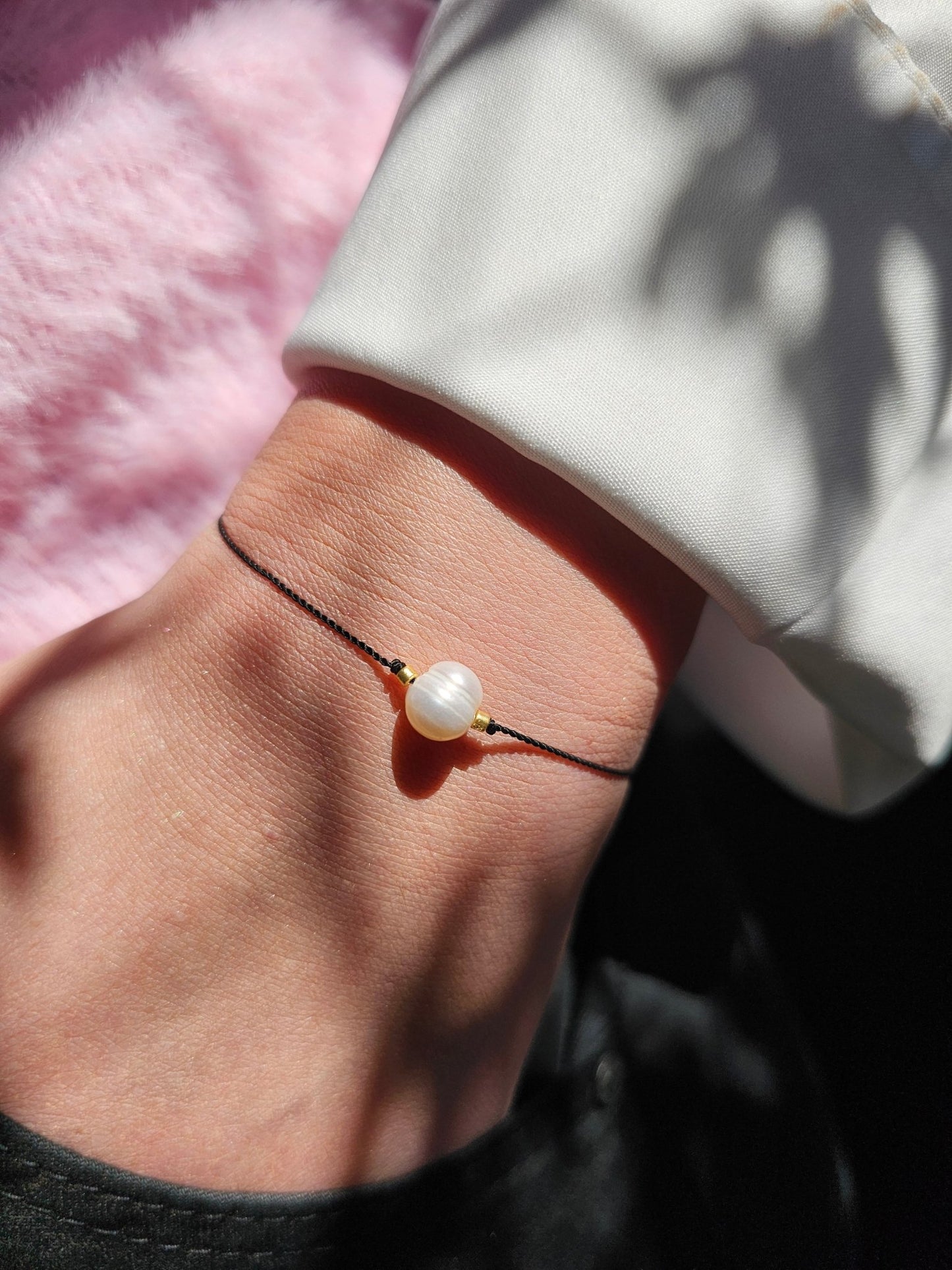 Lucky Bracelet - Pearl Black Cord - BellishLucky Bracelet - Pearl Black Cord