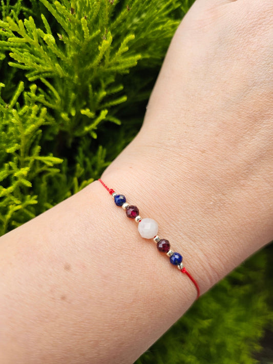 Lucky Bracelet - Quartz & Lapis Lazuli & Garnet - BellishLucky Bracelet - Quartz & Lapis Lazuli & Garnet