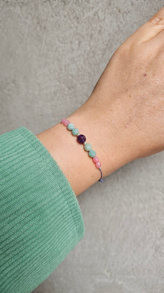 Luminous Serenity Bracelet - Amazonite - Amethyst - Pink Chalcedony - BellishLuminous Serenity Bracelet - Amazonite - Amethyst - Pink Chalcedony