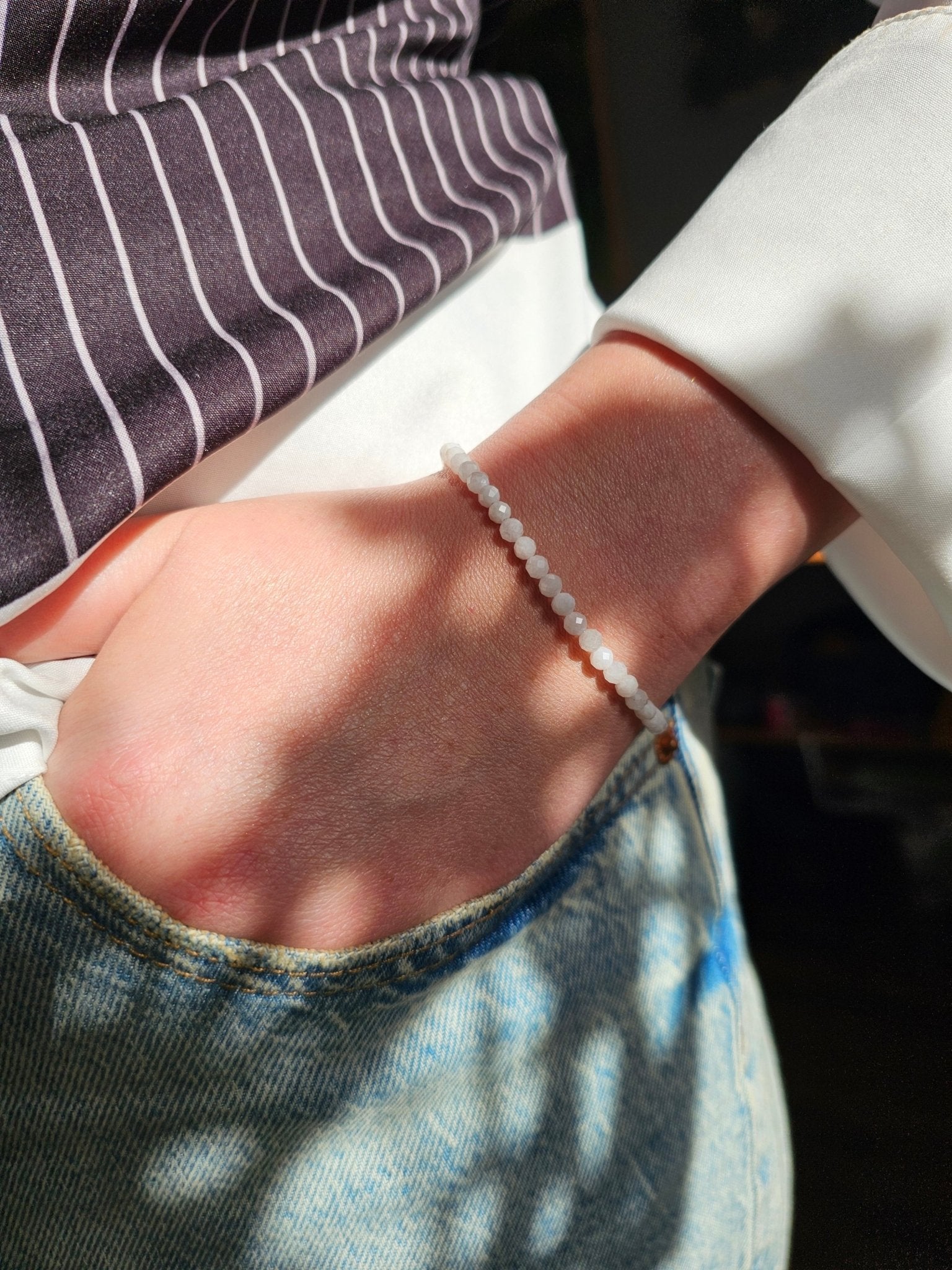 Moonstone Bracelet 4mm – Power in Stone, Elegance & Classic Style - BellishMoonstone Bracelet 4mm – Power in Stone, Elegance & Classic Style