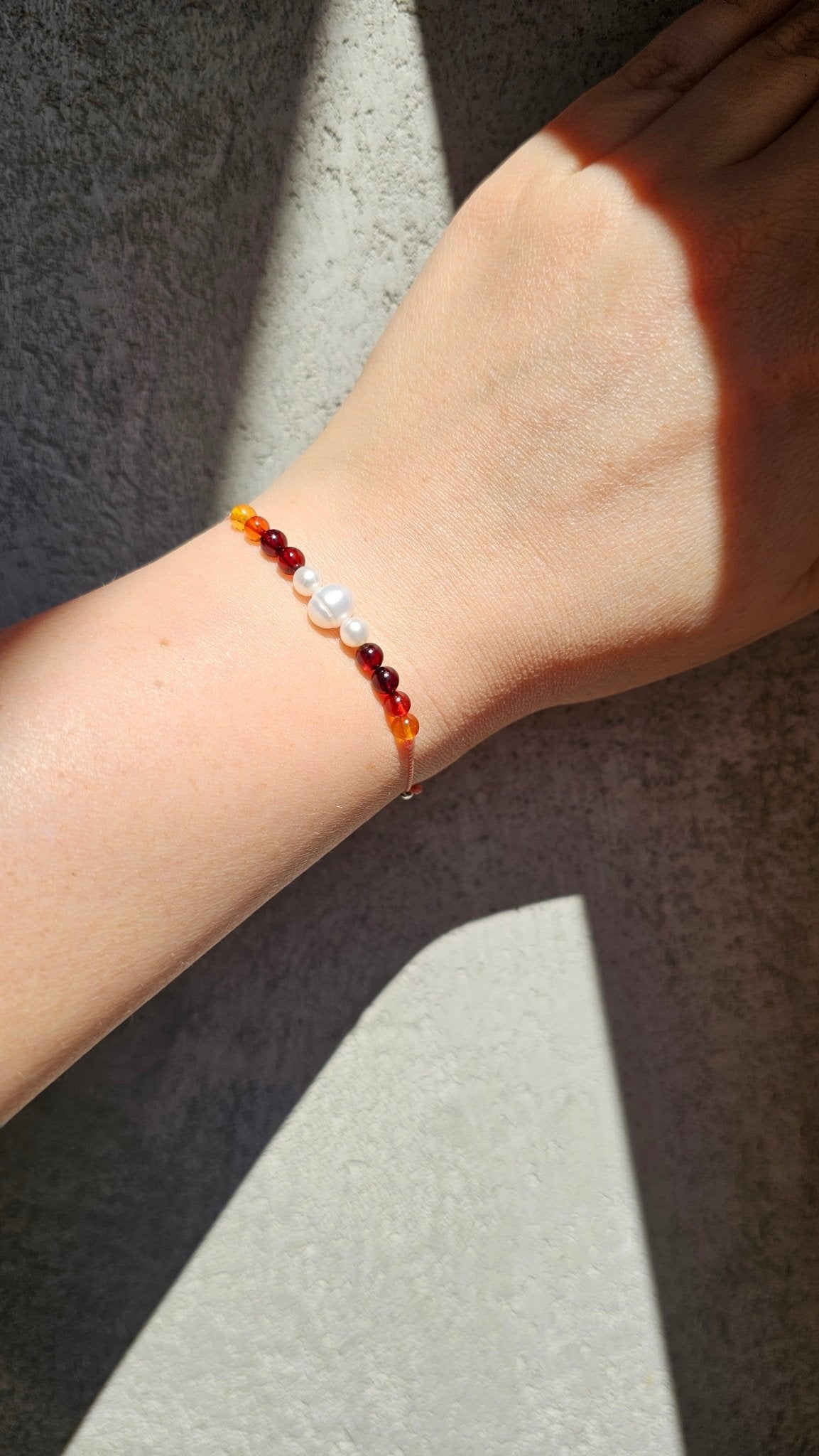 Ocean & Sun – Amber & Pearl Bracelet - BellishOcean & Sun – Amber & Pearl Bracelet