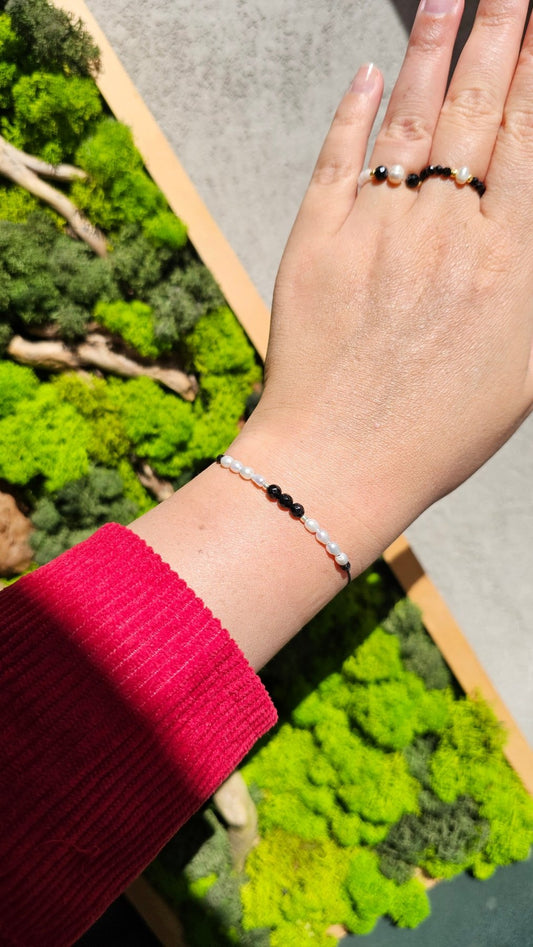 Onyx & Pearl Balance Bracelet - BellishOnyx & Pearl Balance Bracelet