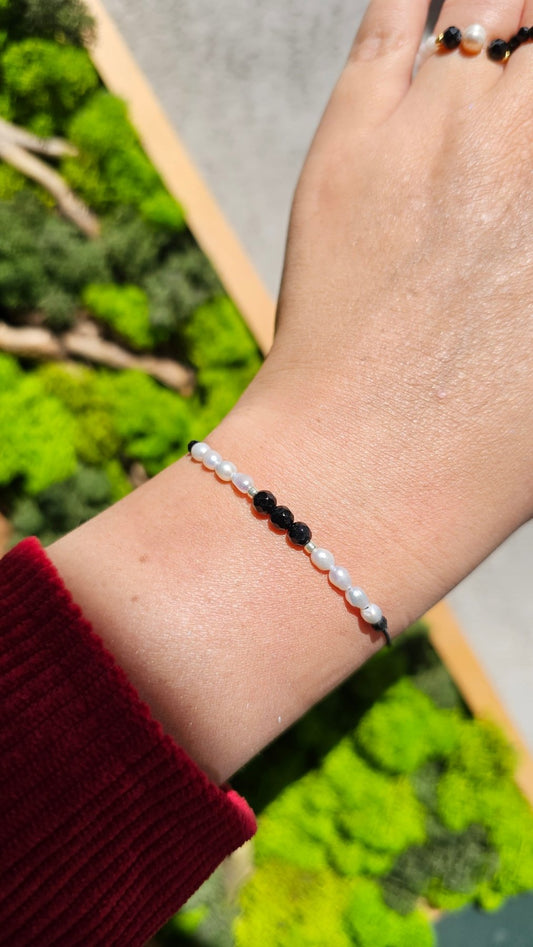 Onyx & Pearl Balance Bracelet - BellishOnyx & Pearl Balance Bracelet