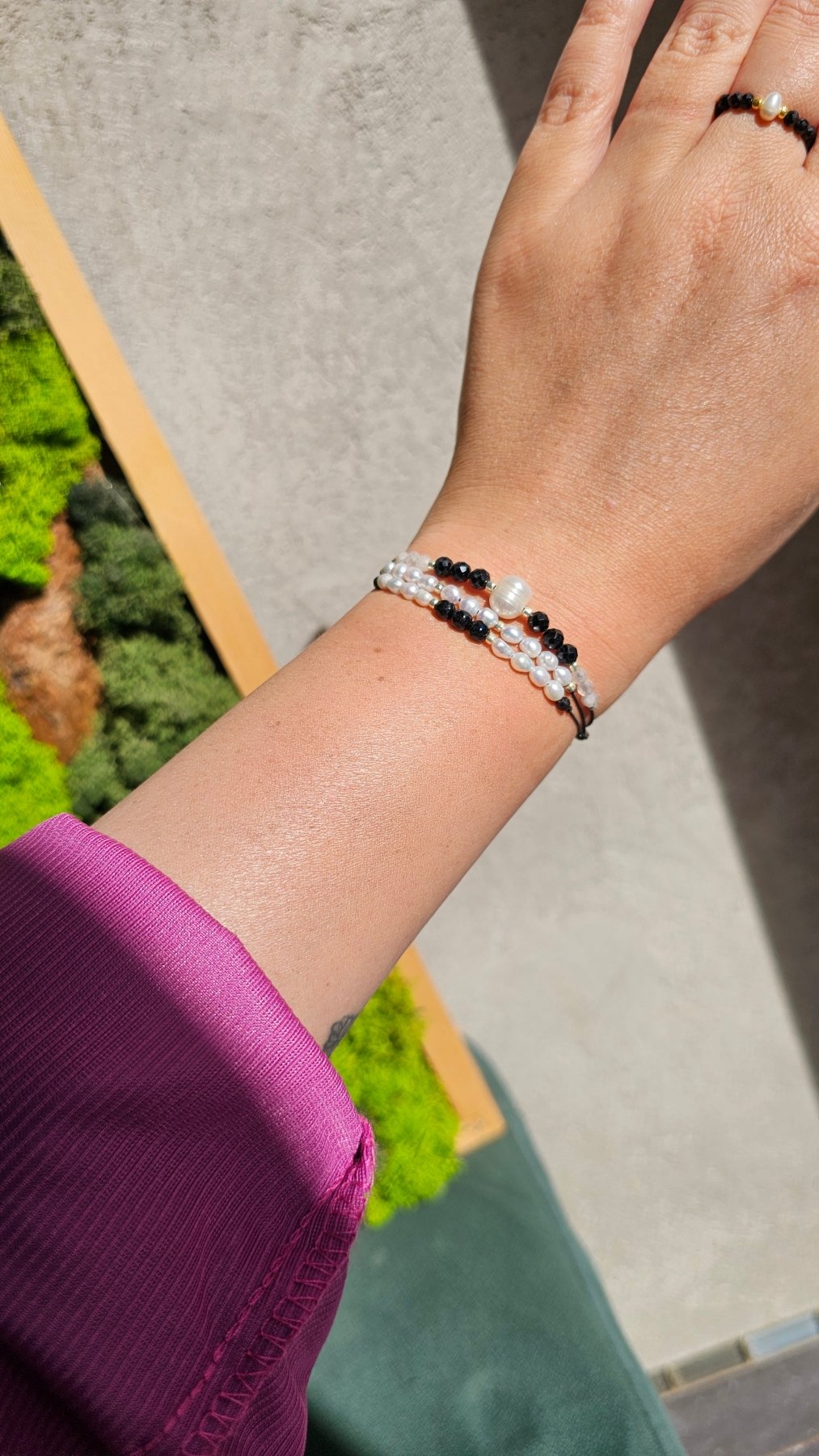 Onyx & Pearl Balance Bracelet - BellishOnyx & Pearl Balance Bracelet