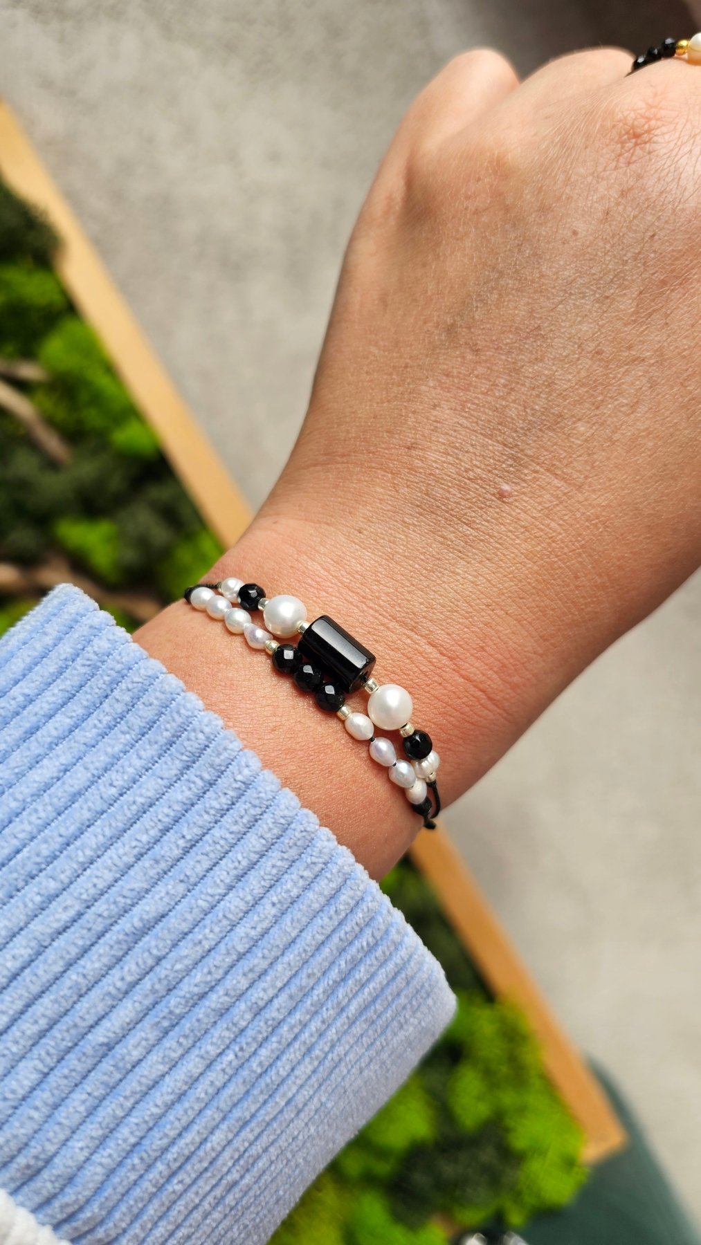 Onyx & Pearl Balance Bracelet - BellishOnyx & Pearl Balance Bracelet
