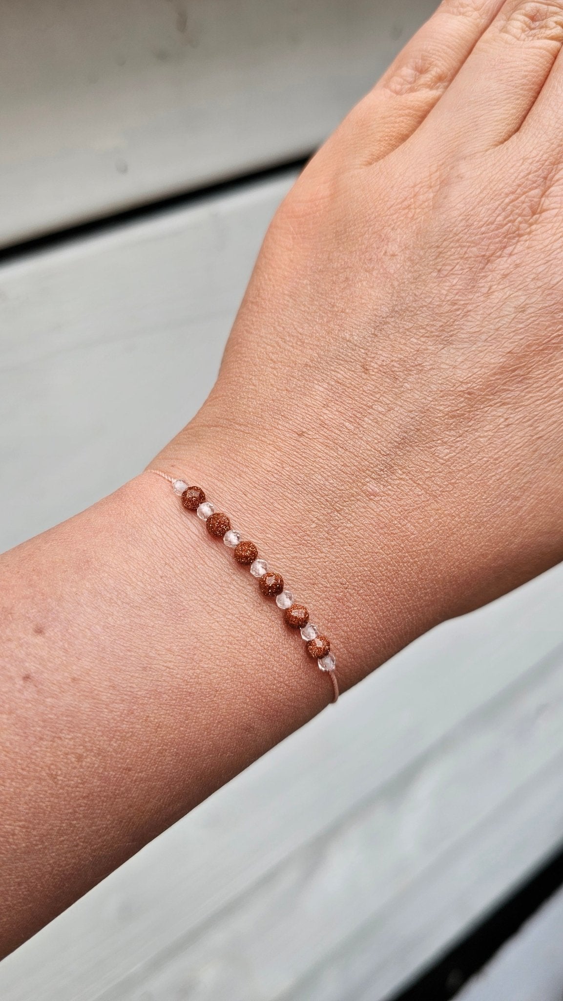 Quartz Ground – Clear Quartz & Sandstone Minimalist Bracelet - BellishQuartz Ground – Clear Quartz & Sandstone Minimalist Bracelet