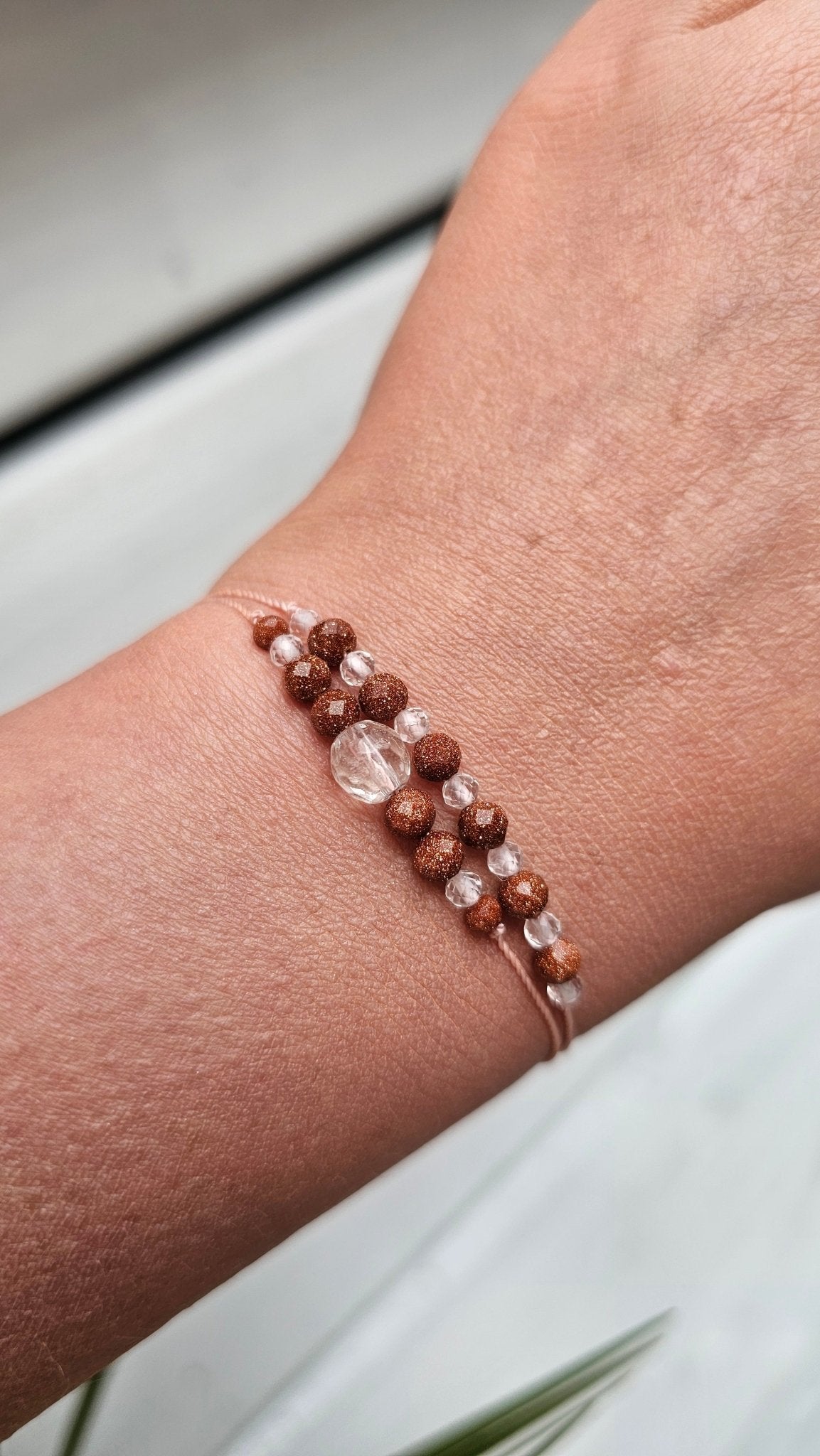 Quartz Ground – Clear Quartz & Sandstone Minimalist Bracelet - BellishQuartz Ground – Clear Quartz & Sandstone Minimalist Bracelet