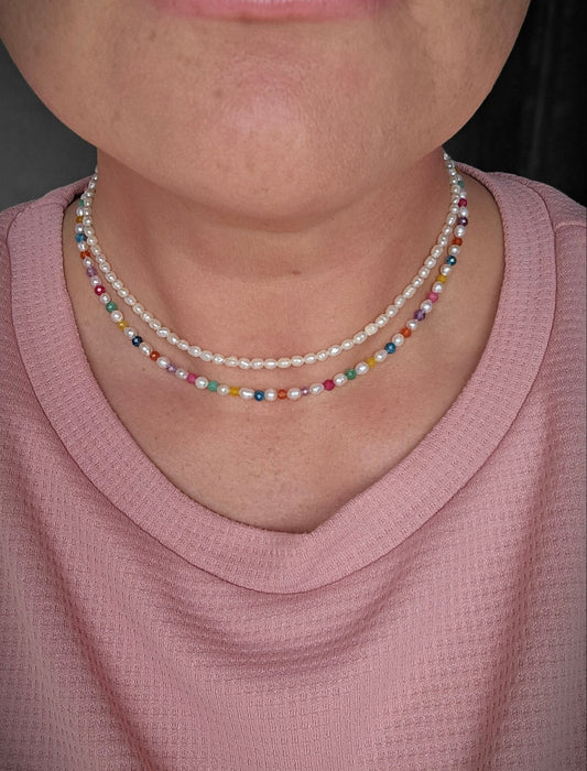 Rainbow Joy Choker 4mm – Colourful Gemstone Necklace for Summer, Positivity & Everyday Magic - BellishRainbow Joy Choker 4mm – Colourful Gemstone Necklace for Summer, Positivity & Everyday Magic