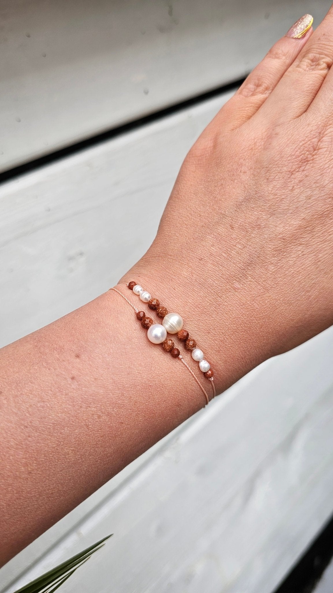 Sea Calm – Pearl & Sandstone Bracelet - BellishSea Calm – Pearl & Sandstone Bracelet