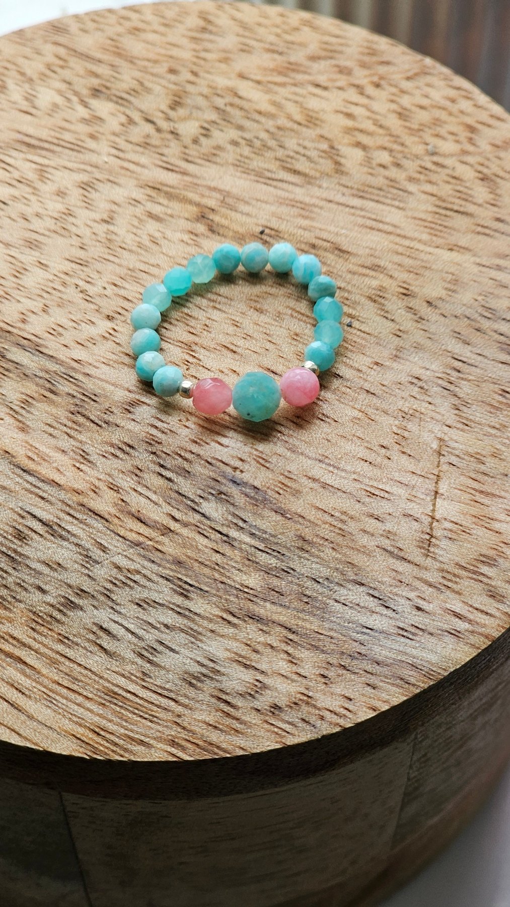 Serenity Glow Elastic Ring - Amethyst - Amazonite - Chalcedony - BellishSerenity Glow Elastic Ring - Amethyst - Amazonite - Chalcedony