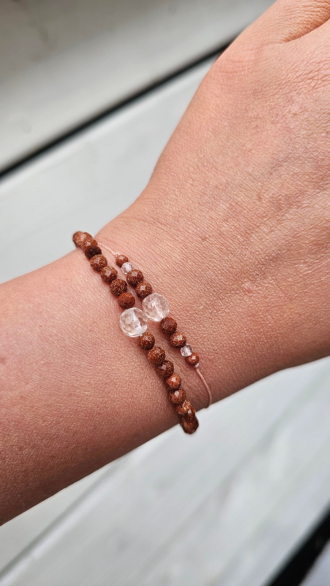 Still Light– Clear Quartz & Sandstone Bracelet - BellishStill Light– Clear Quartz & Sandstone Bracelet