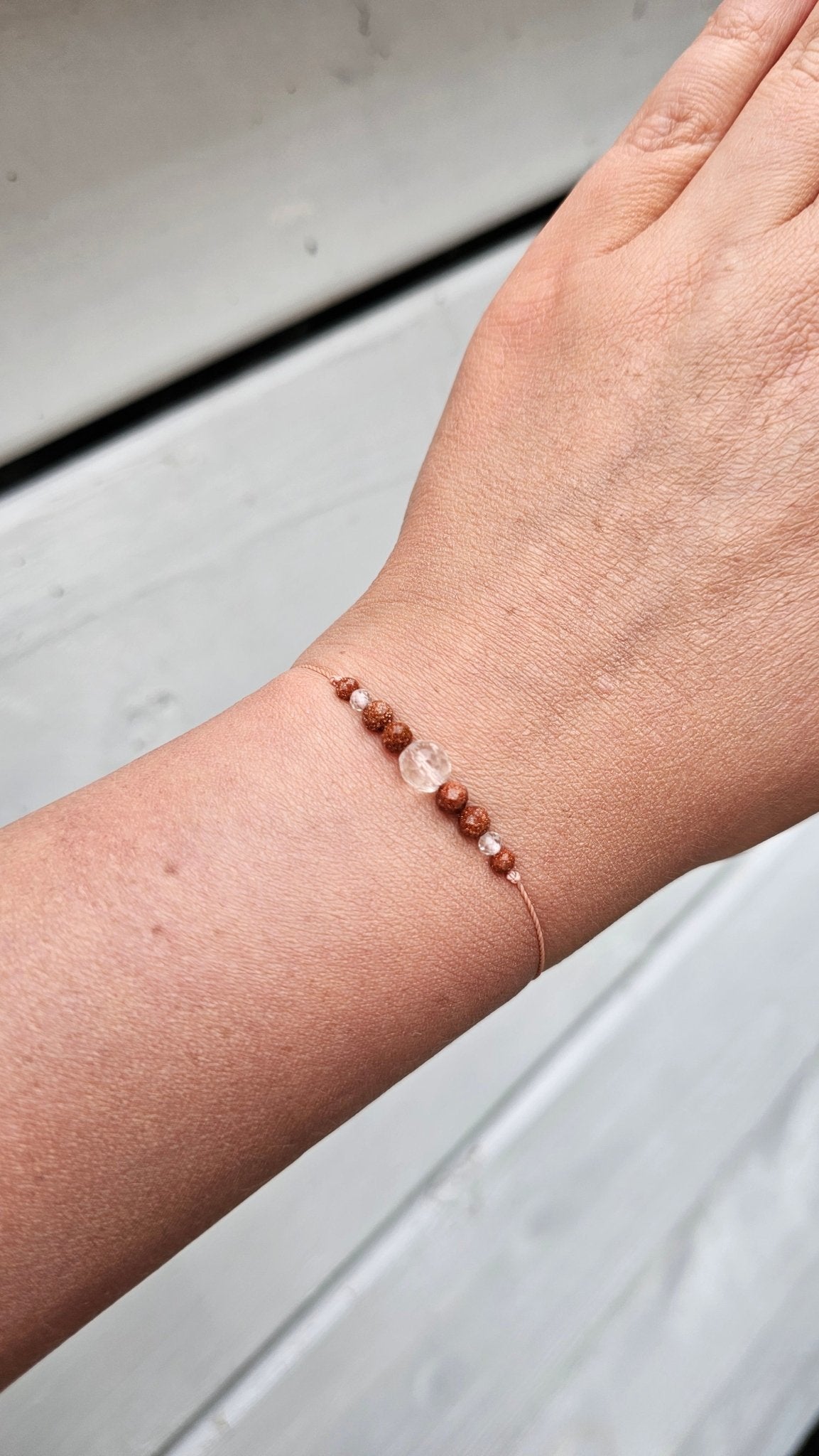 Still Light– Clear Quartz & Sandstone Bracelet - BellishStill Light– Clear Quartz & Sandstone Bracelet
