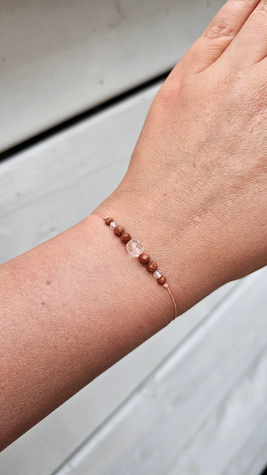 Still Light– Clear Quartz & Sandstone Bracelet - BellishStill Light– Clear Quartz & Sandstone Bracelet