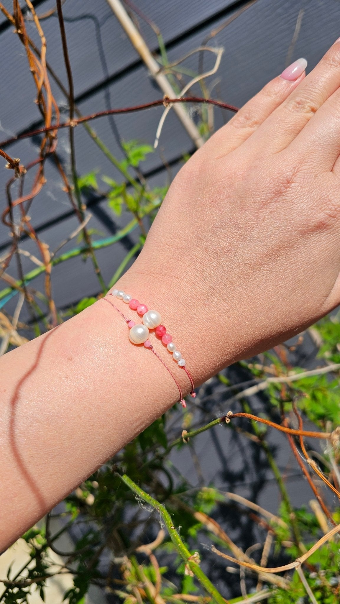 Strawberry Freshwater Pearl & Chalcedony & Moonstone Bracelet - BellishStrawberry Freshwater Pearl & Chalcedony & Moonstone Bracelet